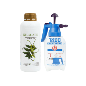 מארז הגנה מרסס 1.5 ליטר kf guard מונע ומרחיק מזיקים כנימות אקריות.מעולה לעונת הפריחה של מנגו לריסוס. דשן נוזלי VGI